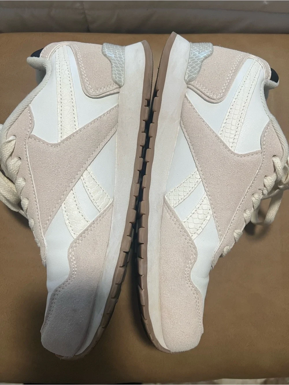 Reebok Cream and white Women's Retro Athletic Sneakers